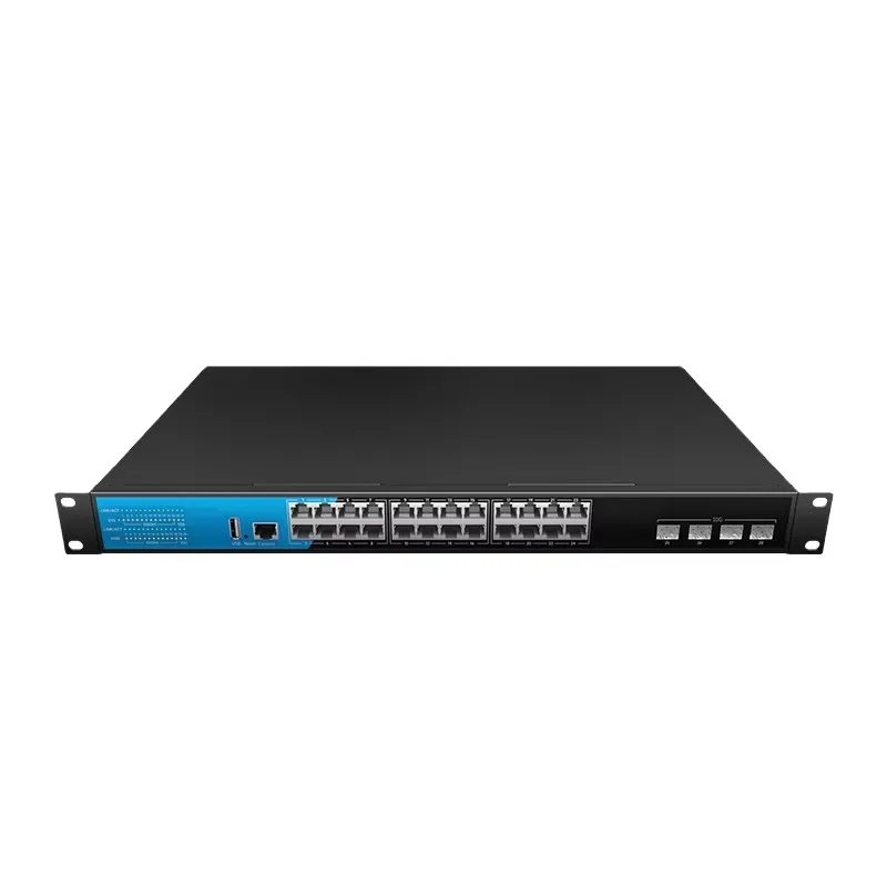10G Fiber Uplink 24 Port POE 300w 400w Managed Enterprise Network Switch 1U Rack Built-in Power Best Selling