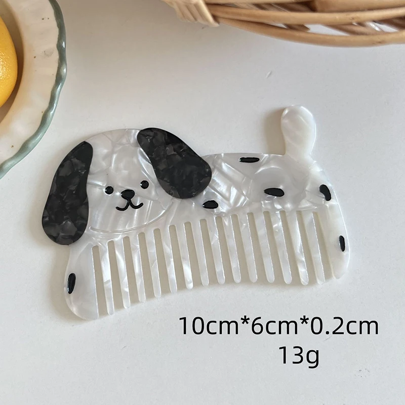 Peigne à cheveux en acétate de dessin animé, antistatique, queue de chien, citron, pomme, accessoires pour cheveux, outil de soins capillaires, cadeau