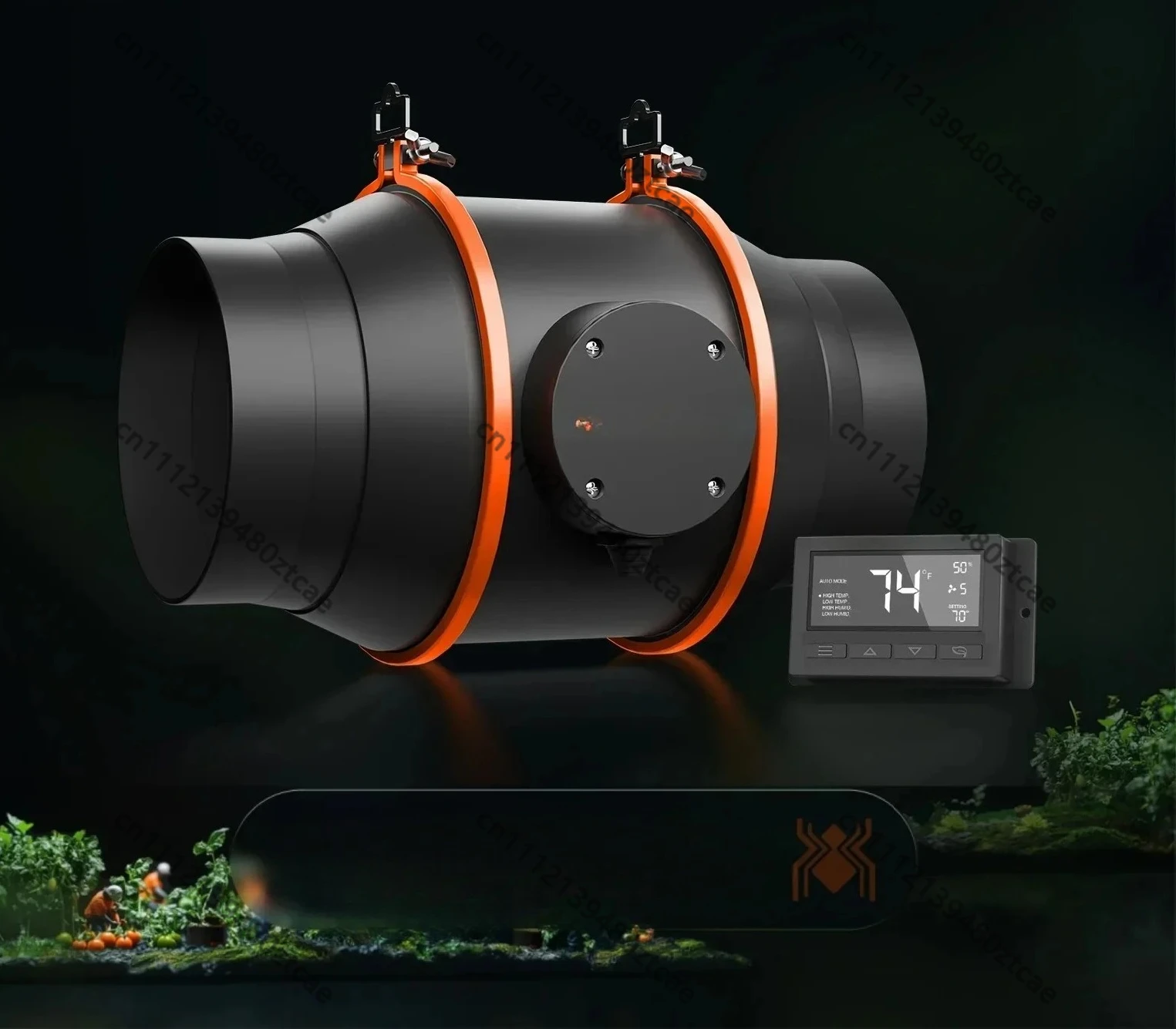 4 Inch / 6 Inch Inline Duct Fan with Temperature Humidity Controller, Powerful Ventilation Blower , Hydroponics and Greenhouse