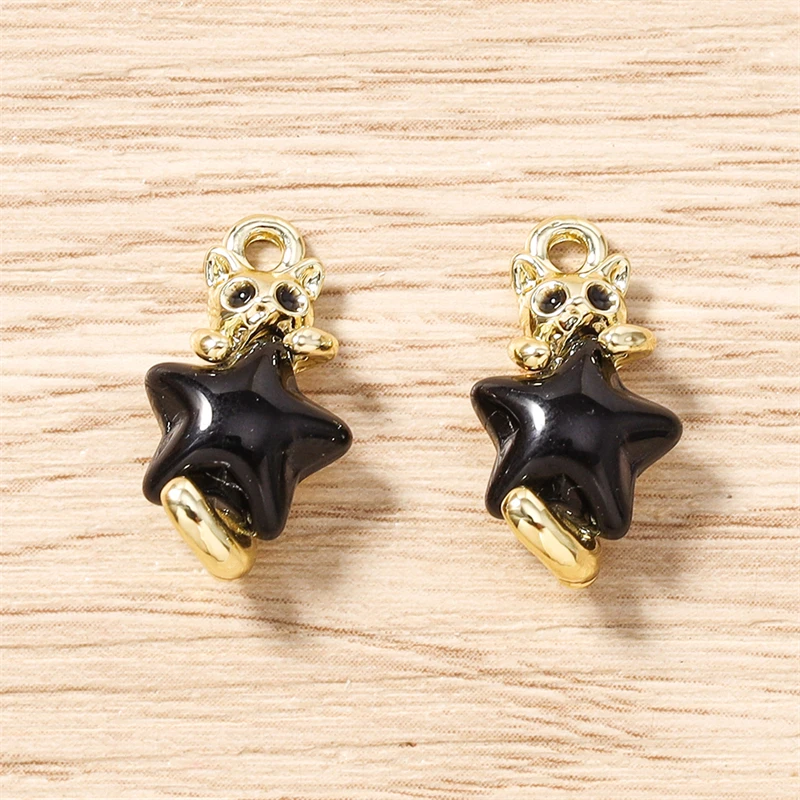 5 Stück, 10 x 18 mm, zarte Kristall-Stern-Anhänger zum Schmuckbasteln, für Ohrringe, Halsketten, Armbänder, DIY-Bastelarbeiten und Accessoires. – Detail 10