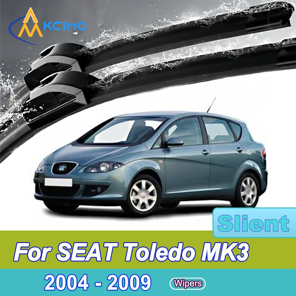 

For SEAT Toledo MK3 5P 2004-2009 Front Windshield Wiper Blades 2pcs Quiet Rain Windscreen Window Accessories