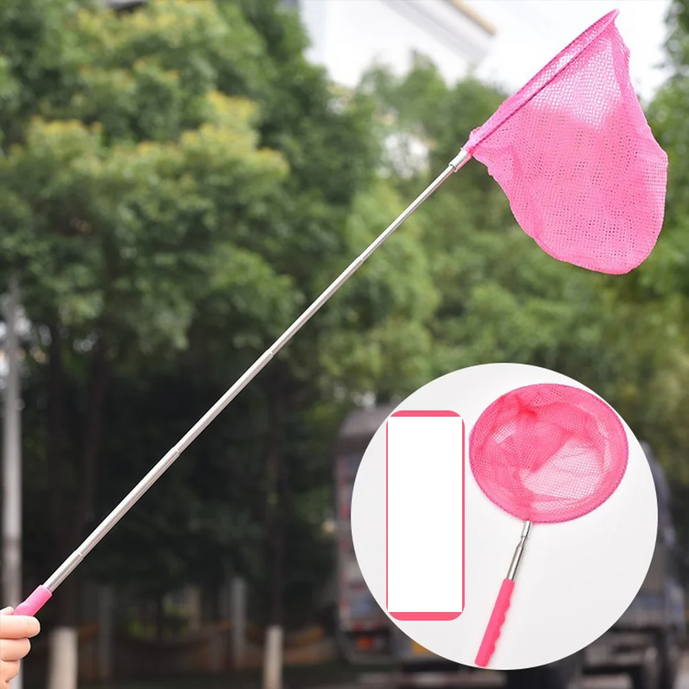 

Fish Net with Handle Nets for Kids Stretch Fishing Fishnets Stainless Steel Collapsible Foldable Child