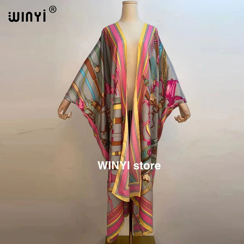 

Cafta europea Sunmer Cardigan stitch muslim dress women Cocktail sexcy Boho Maxi African Holiday Batwing Sleeve Silk Robe