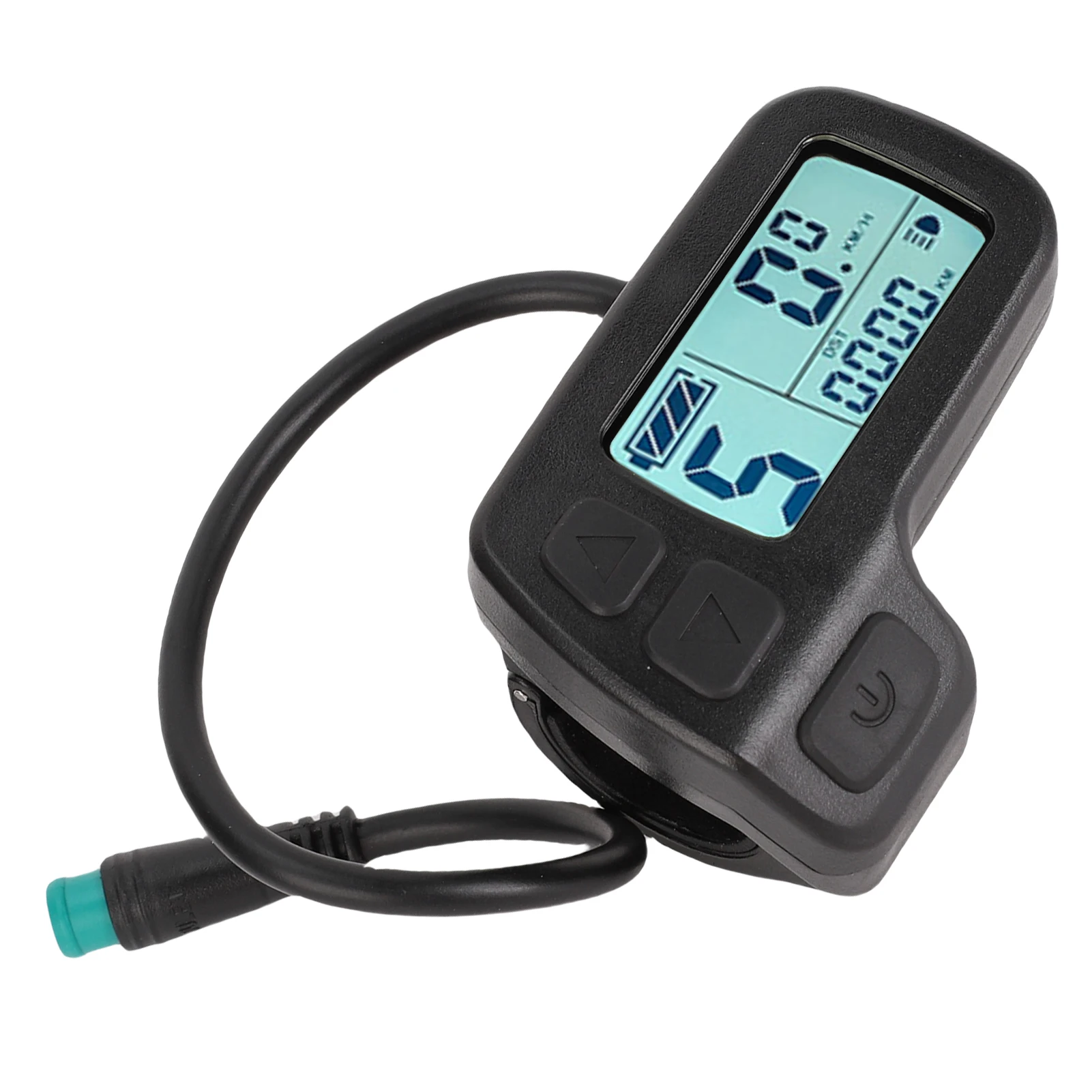 Medidor de exibição lcd para bicicleta elétrica, 24v 36v 48v, painel de controle de tela de scooter elétrica, durável, conector de impermeabilização de 5 núcleos