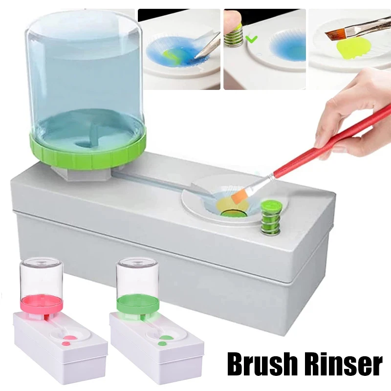 Limpiador de Pinceles Multifuncional con Soporte para Pinceles, Lavador de Pinceles de Acuarela a Prueba de Fugas para Kits de Arte Escolares y Herramientas para Estudiantes