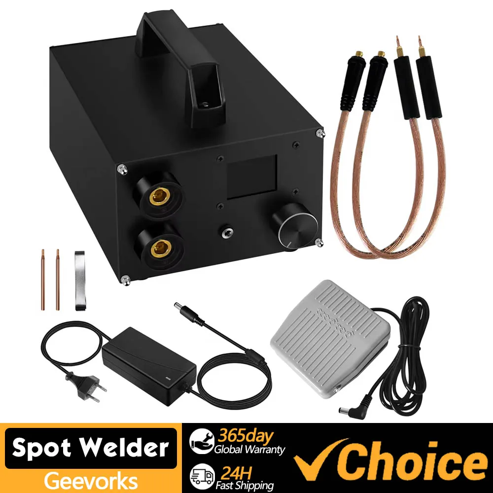 Spot Welder High Power Spots Welding Machine 1.8 inch Digital LCD Display 250 Power Gears Adjustable Support 0.3mm Nickel Sheet