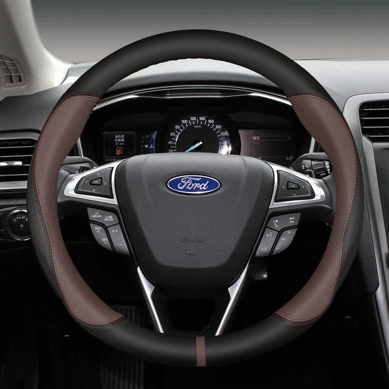 

Carbon Fiber Steering Wheel Cover for Ford Focus F150 Mondeo Fiesta Kuga Edge EcoSport Explorer Escape Fusion Ranger Taurus