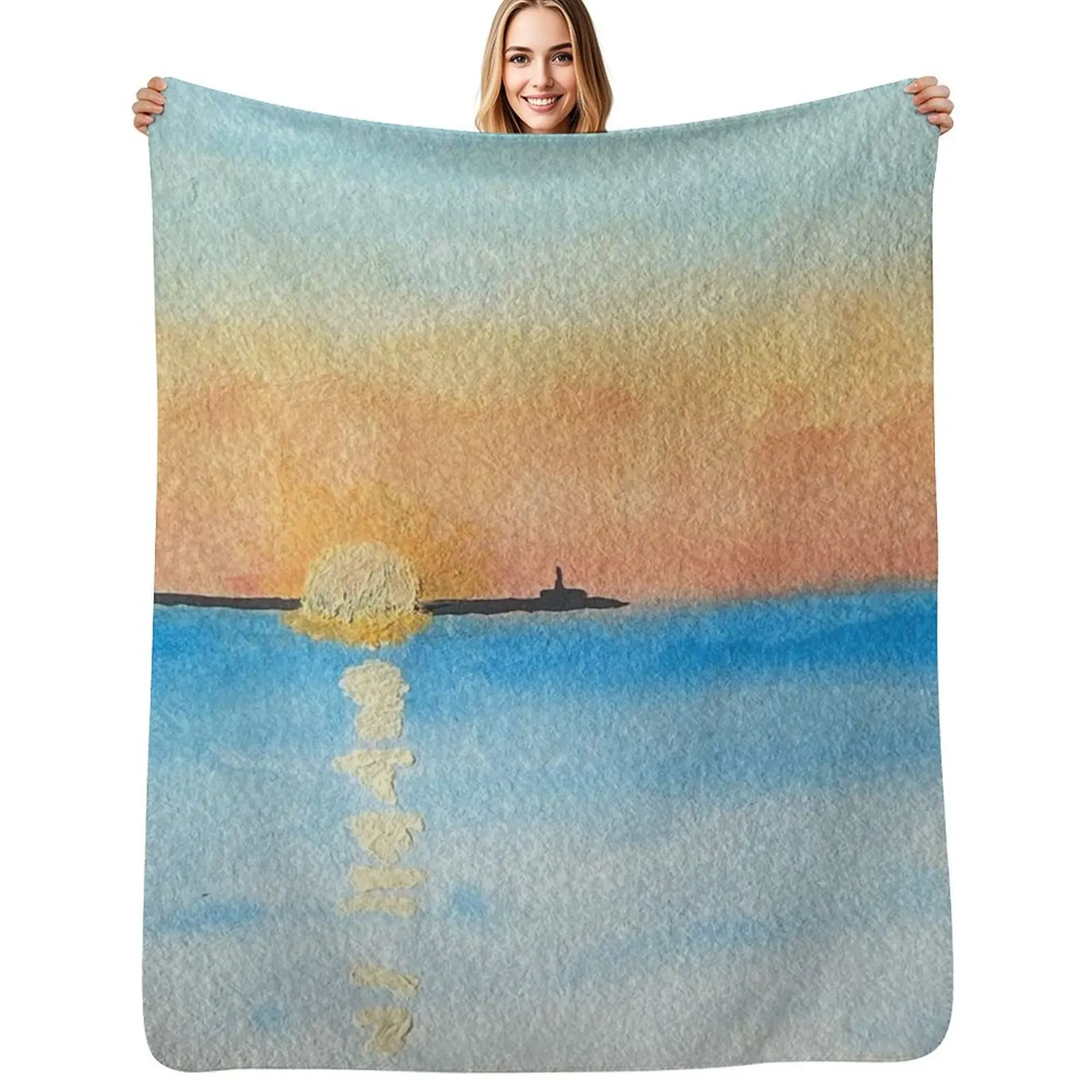 Daren's Sunrise Throw Blanket Single Luxury Designer blankets ands Luxury Giant Sofa Flannel Blankets