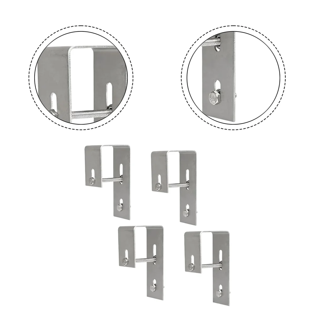 Stainless Steel Solar Mount Bracket 4pcs for Balcony Railings Flat Roofs RV Boats Carports Walls Floors 304 Grade
