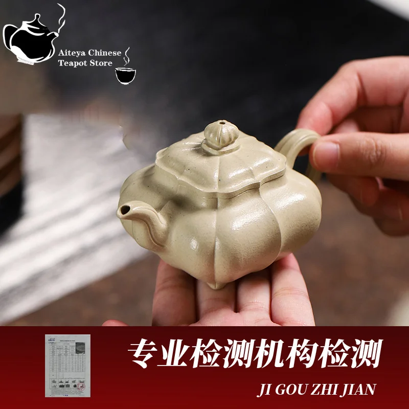 Yixing handmade purple clay teapot raw ore, Benshan green clay Chinese teapot, Kung Fu tea set, smooth water output