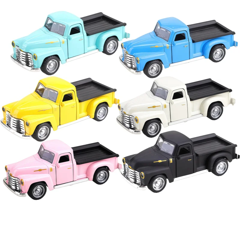 1:36 Retro Classic Pickup Alloy Car Model, Return Toy Truck, Car Doors Can Be Opened, Retro Simulation Model, Multi-Color Option