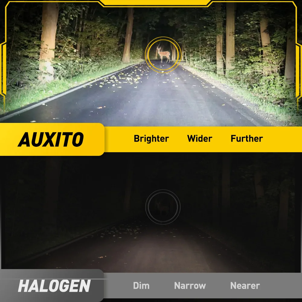 AUXITO 2x حجم صغير H11 H16(JP) LED أضواء الضباب 6500K أبيض H8 H9 9006/HB4 H10 LED مصباح قيادة لمبات 3000K أصفر DRL مع عدسة #2