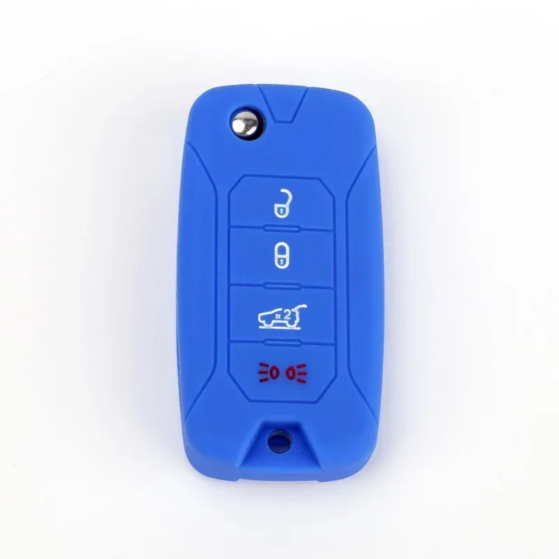 Silicone Car Key Case Cover Shell Bag Fit for Jeep Renegade 2016 4 Buttons Folding Remote Key