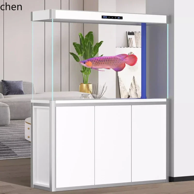 DSAultra-white glass bottom filter fish tank, living room aquarium, lazy water-free smart dragon fish tank