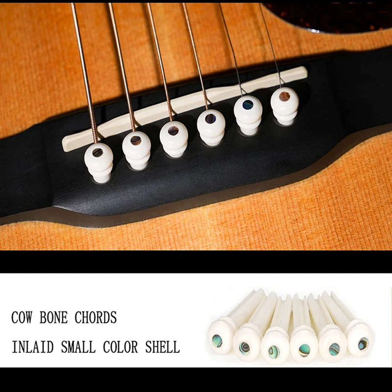 6 String Acoustic Guitar Rosewood Bridge Saddle Pins Set Bridge Wood& Six Bridge Pins & Bridge Nut And Saddle