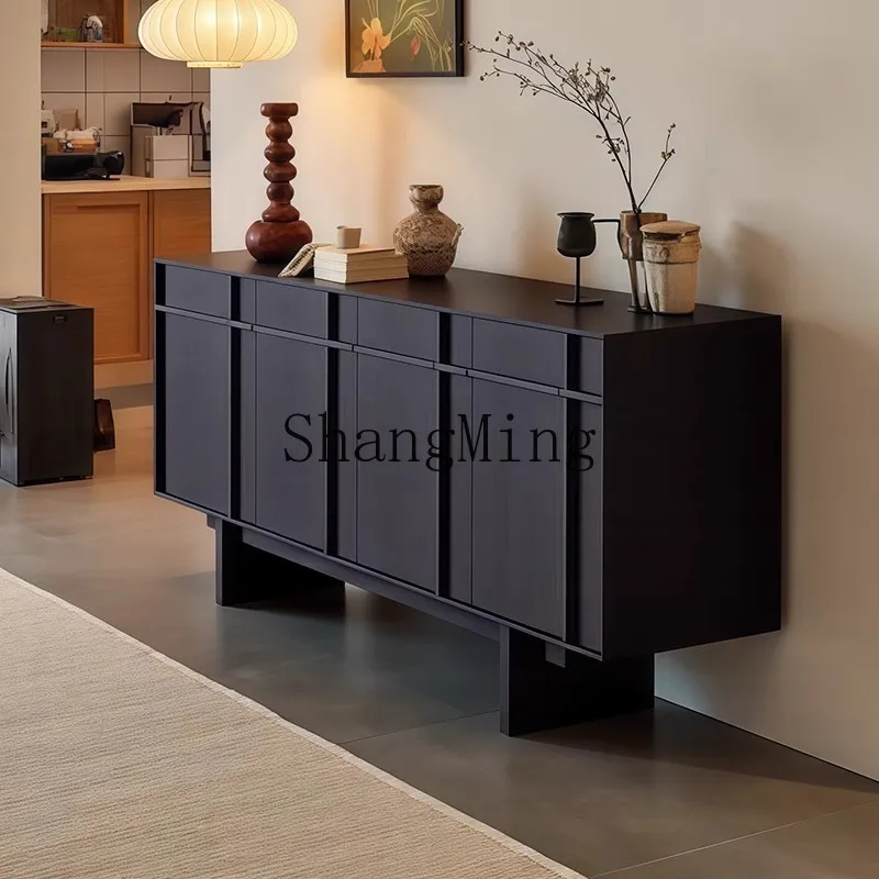 

FG medieval style solid wood dining side cabinet living room household size apartment retro style locker