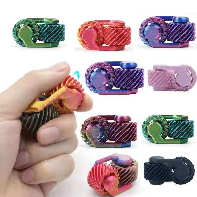 NEW 3D Printed Fidget Finger Roller Spinning Gear Stress Relief Toys Focus Quiet Anxiety ADHD Cool EDC Gadgets Creative Gifts