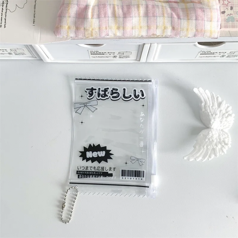 Kawaii Plástico Cartão Embalagem Zipper Bags, Bonito Papelaria Presente, Saco De Armazenamento, Self Selagem Bolsas, Embalagem, 3 Polegadas