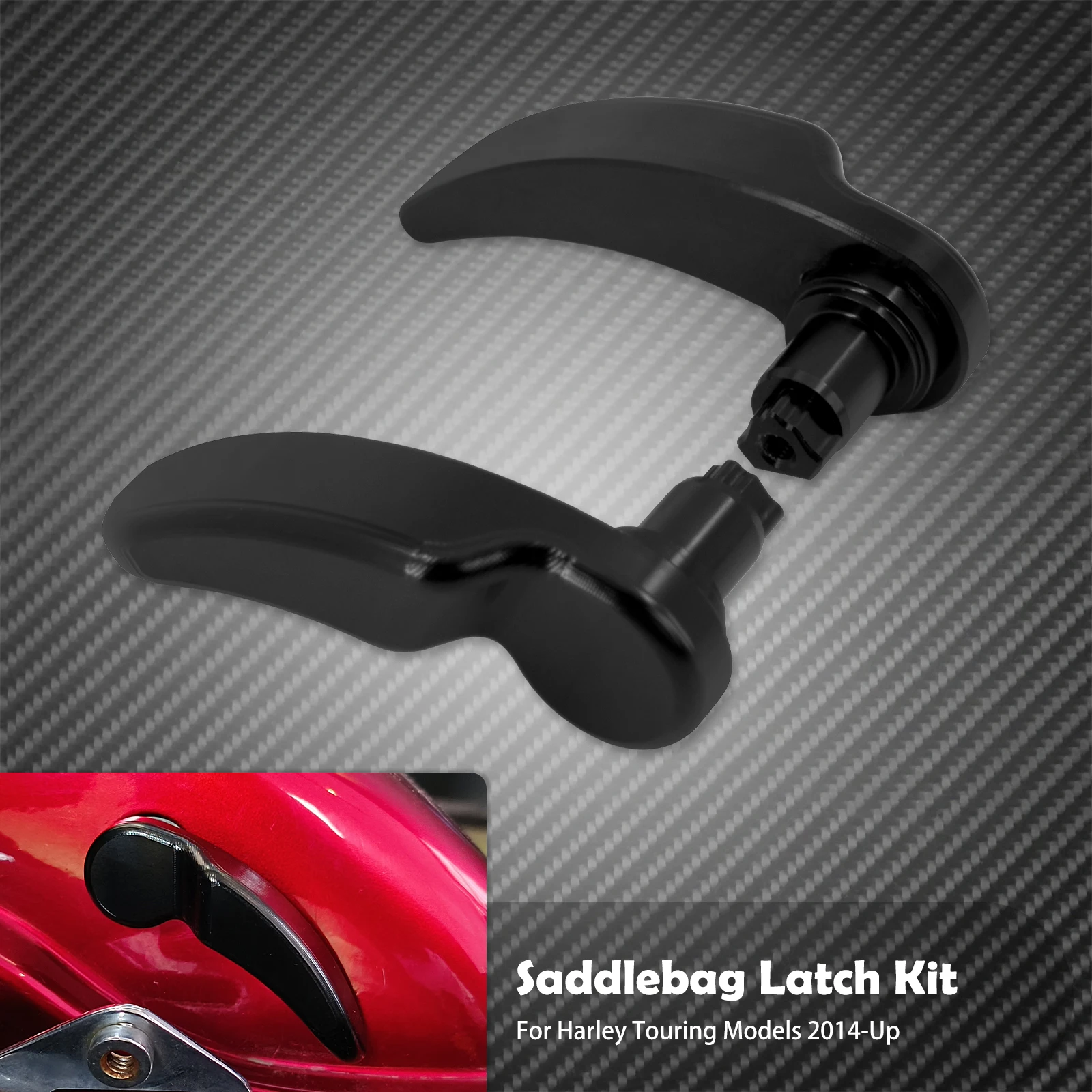 Motorrad Satteltasche Deckel Heber Schwarz Billet Aluminium Für Harley Touring Electra Glide Road King Street Glide FLHR FLTRX 2014-21