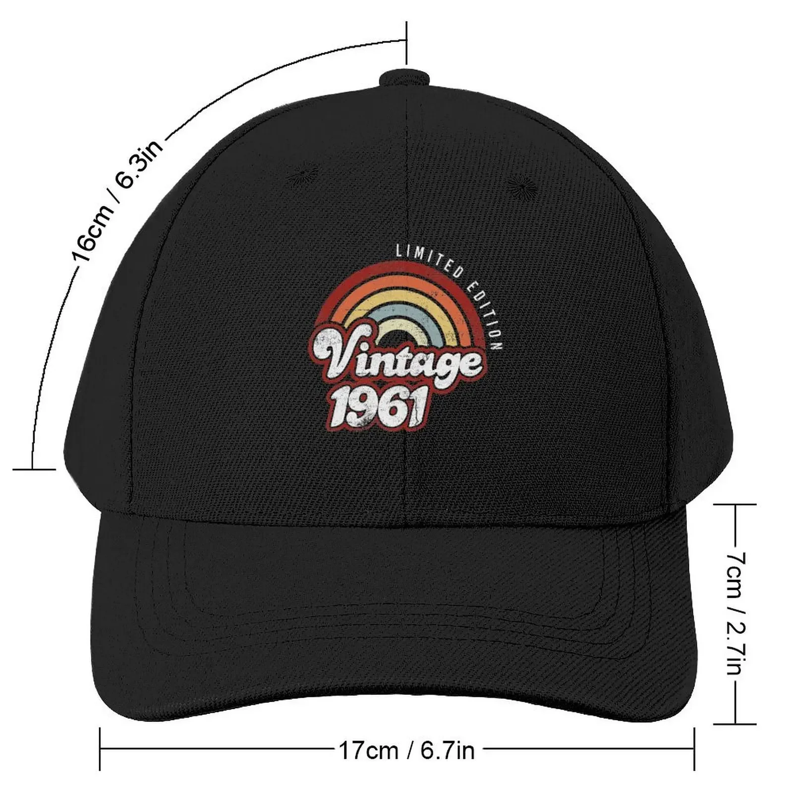 Vintage 1961 60 Years Old 60th Birthday Limited Baseball Cap Kids Hat sun hat Rugby Women Hats Men's