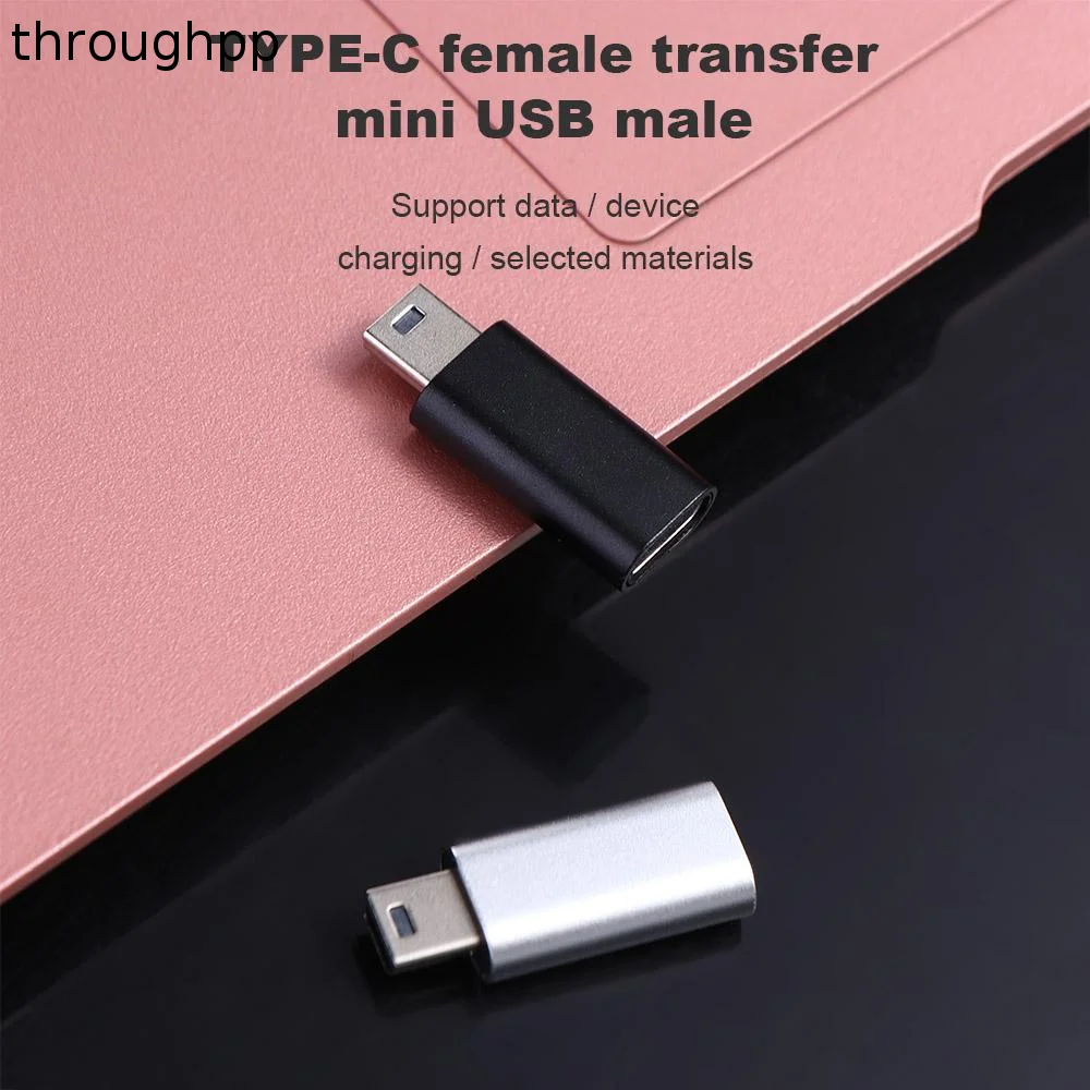 Male Type C Female USB2.0 Data Transfer OTG Adapter Mini USB To Type-C Connector Data Transfer Connector Mini 5 Pin USB Adapter
