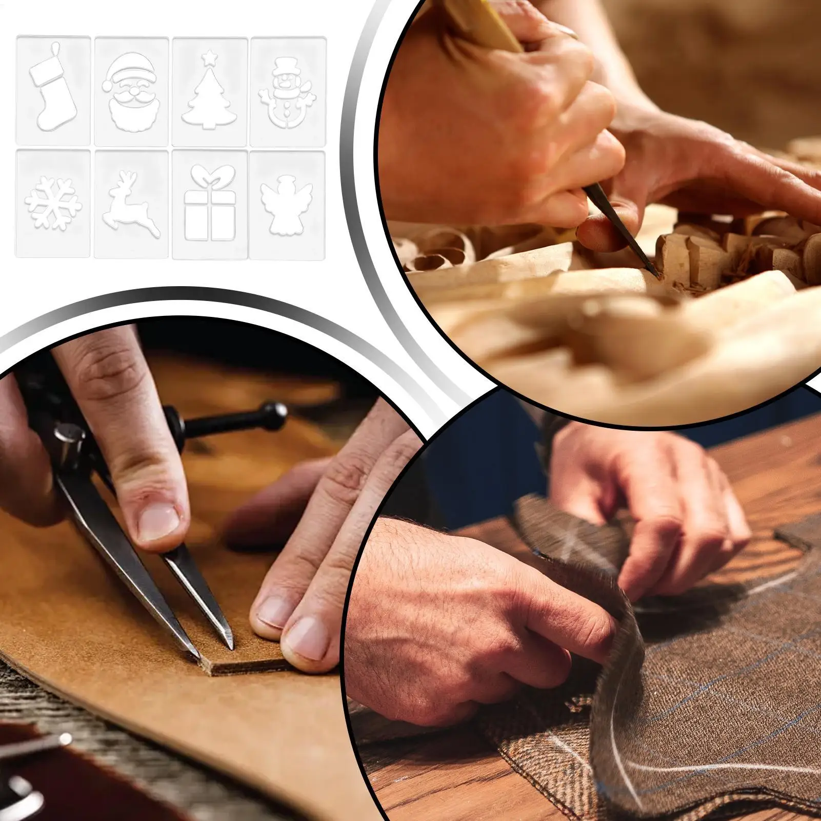 استنسل عيد الميلاد استنسل النجارة المحمول مجموعة قوالب النجارة للعطلات للرجال والنساء والأولاد والشباب والمراهقين والزوجة