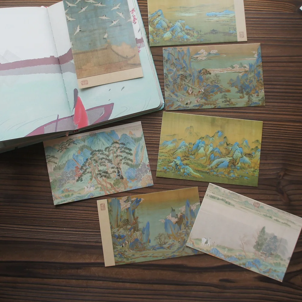 15pcs Famous Ancient Landscape Paintings In China Design As Post Card Gift Greeting Gift Card Party Invitation Scrapbooking Use