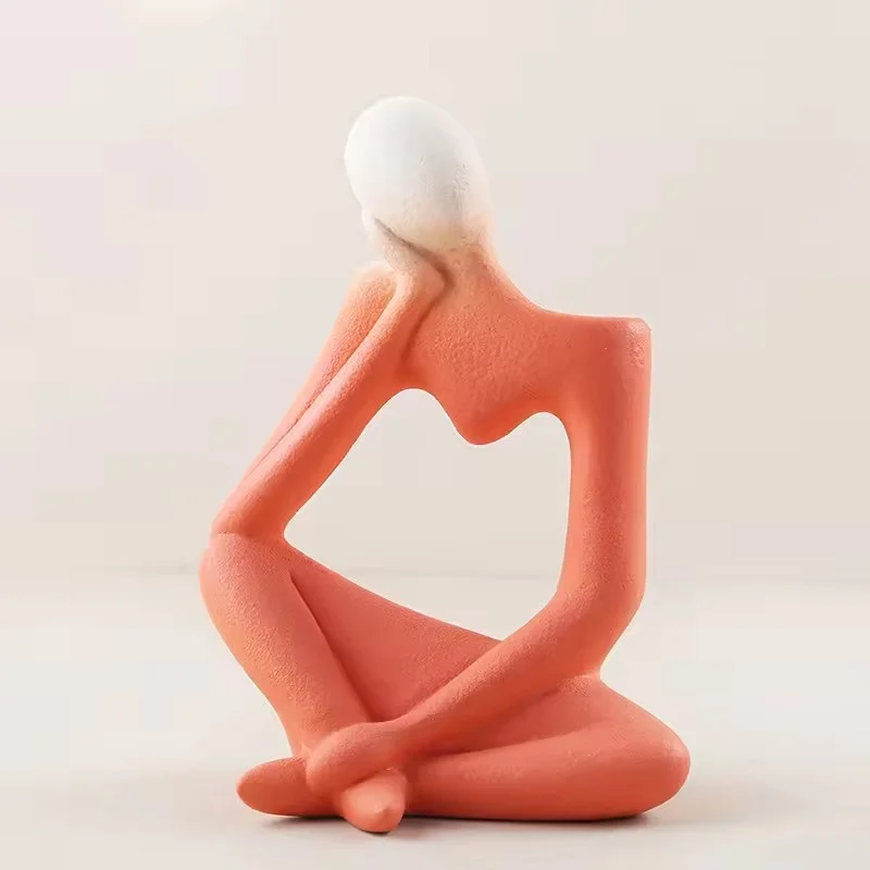 

Ceramic Abstract Figure Sculpture Home Bedroom Decoration Accessories Living Room Christmas Modern Desk Decor Statue