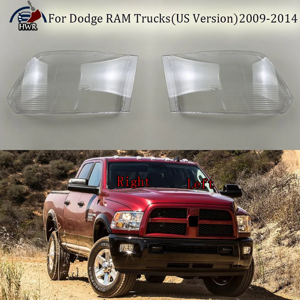 

For Dodge RAM Trucks (US Version) 2009-2014 Headlamp Cover Transparent Headlight Shell Lens Plexiglass Auto Replacement Parts