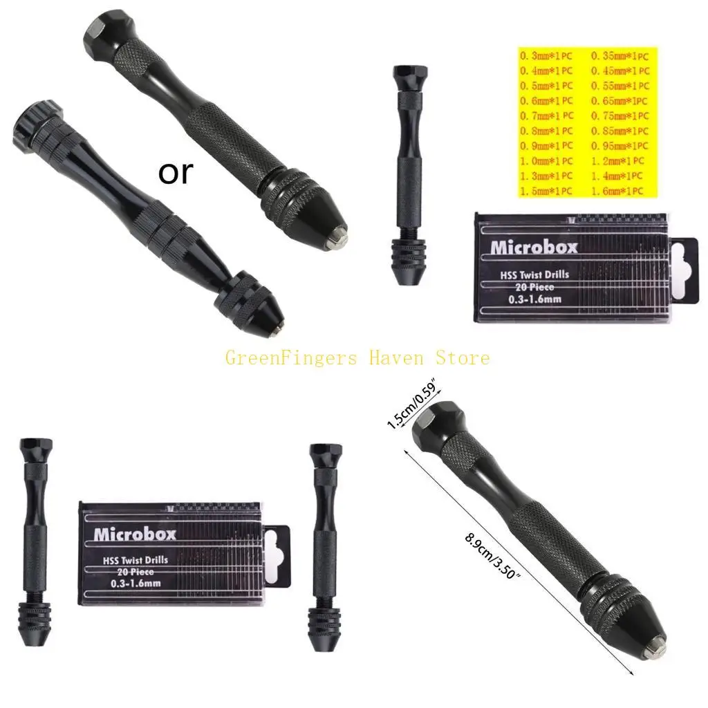 

F68D Professional Twist Drill Bits Pin Vise Mini Micro Hand Drill