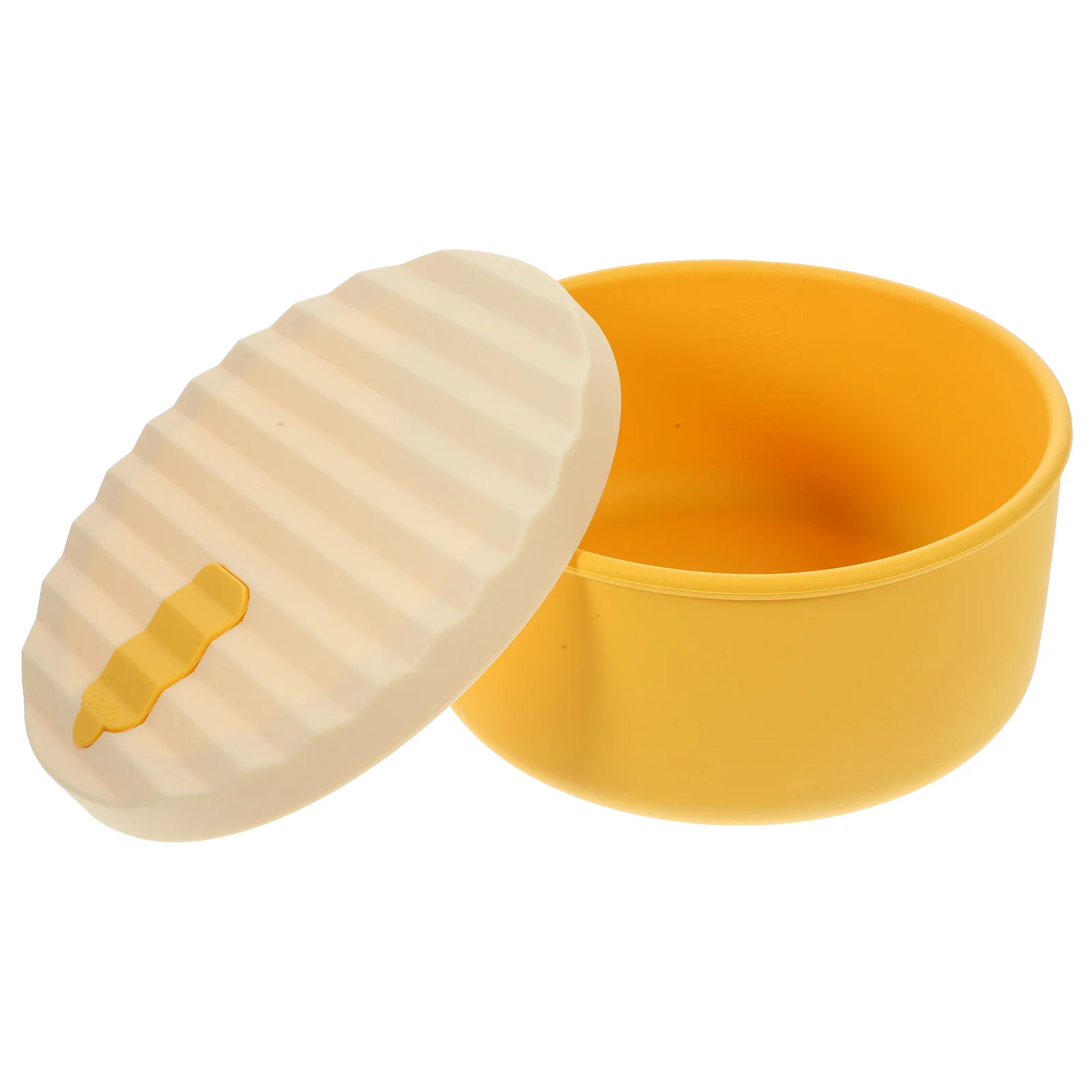 

Silicone Food Container 700ml Salad Bowls Fruit Storage Lightweight Portable Microwave Safe Fresh Box Vegetable Saver Yellow