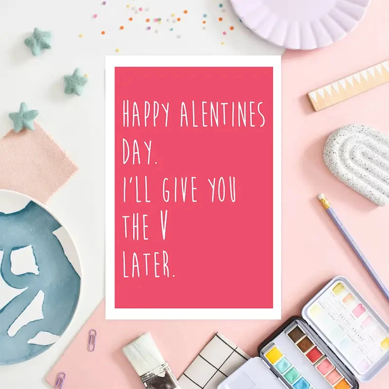 1 pc One Funny Creative Valentine\'s Day Greeting Card Funny Valentine Card, Valentines Card For Him,Happy Alentines,