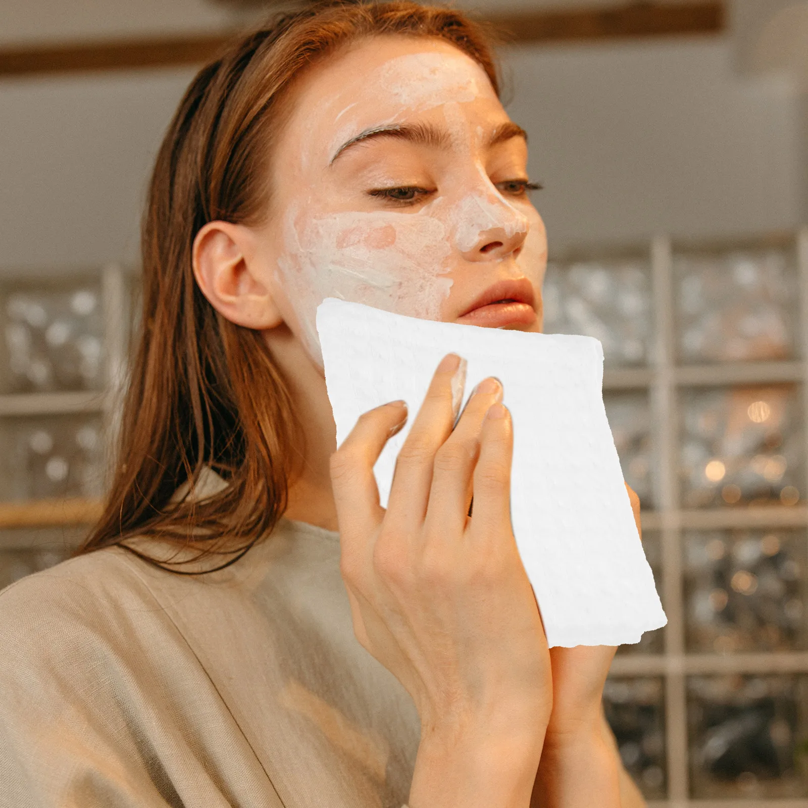 

2pcs Square Water Absorbent Face For Hand Cleaning Washcloths Soft Skin-Friendly Waffle Bulk Cotton Towels Small Hand