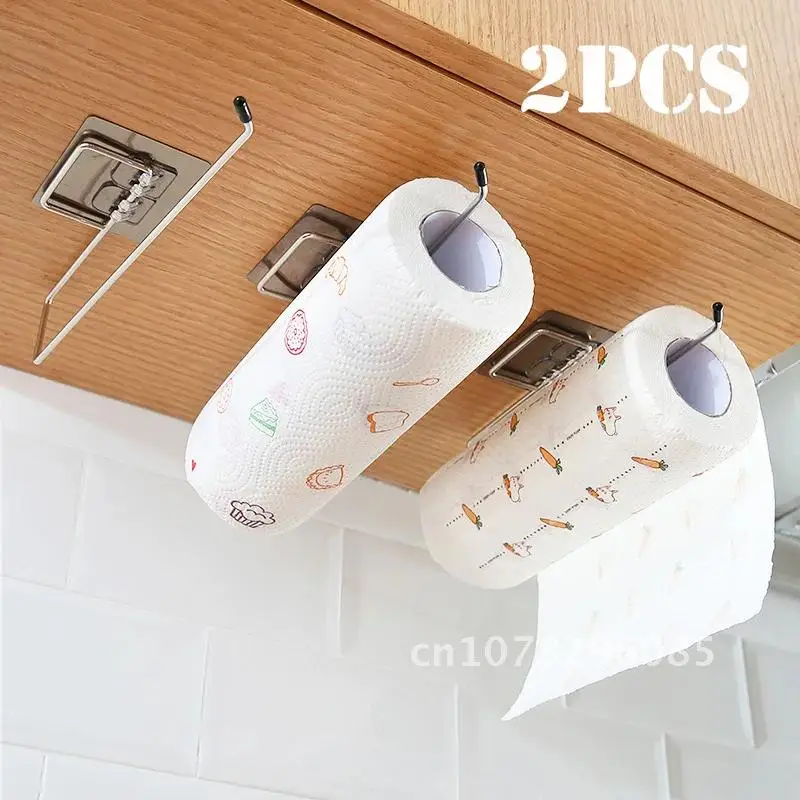 

Holder Kitchen Bathroom Cabinet Door Hook Organizer Rack Paper Towel Holder Toilet Roll Hanging Tissue Kitchen