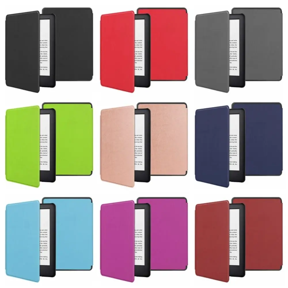 Premium 6 Inch E-Reader Case Shockproof Auto Sleep/Wake Back Cover Leather Microfiber Lining Protective Shell for Kindle Voyage