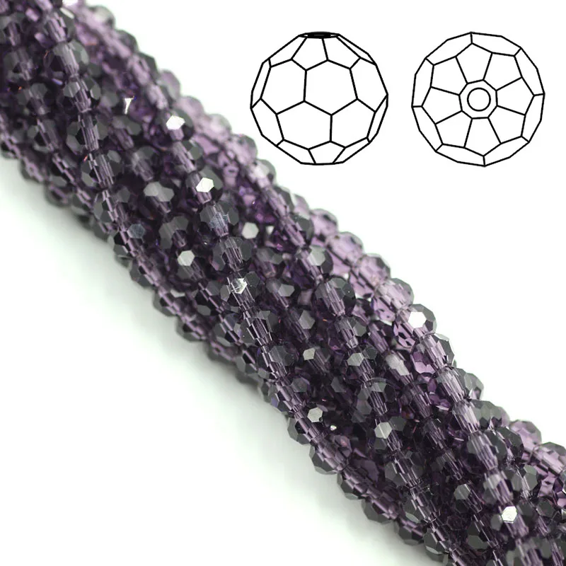 ZHUBI Faceted Glass Crystal Round Ball 2/3/4mm Charm Jewrlry DIY Making Crafts Material Supplier Accessories To Make Bracelets