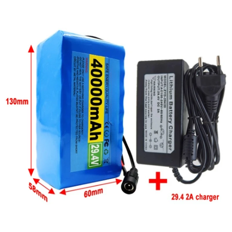 7S3P بطارية دراجة كهربائية وسكوتر 24 فولت 40000 مللي أمبير 18650 بطارية ليثيوم أيون