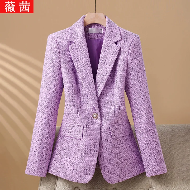 Small Suit Jacket for Women Short 2024 Autumn/winter  New Temperament Slim Wool Style Casual Suit Simple Fashion Blazer Women