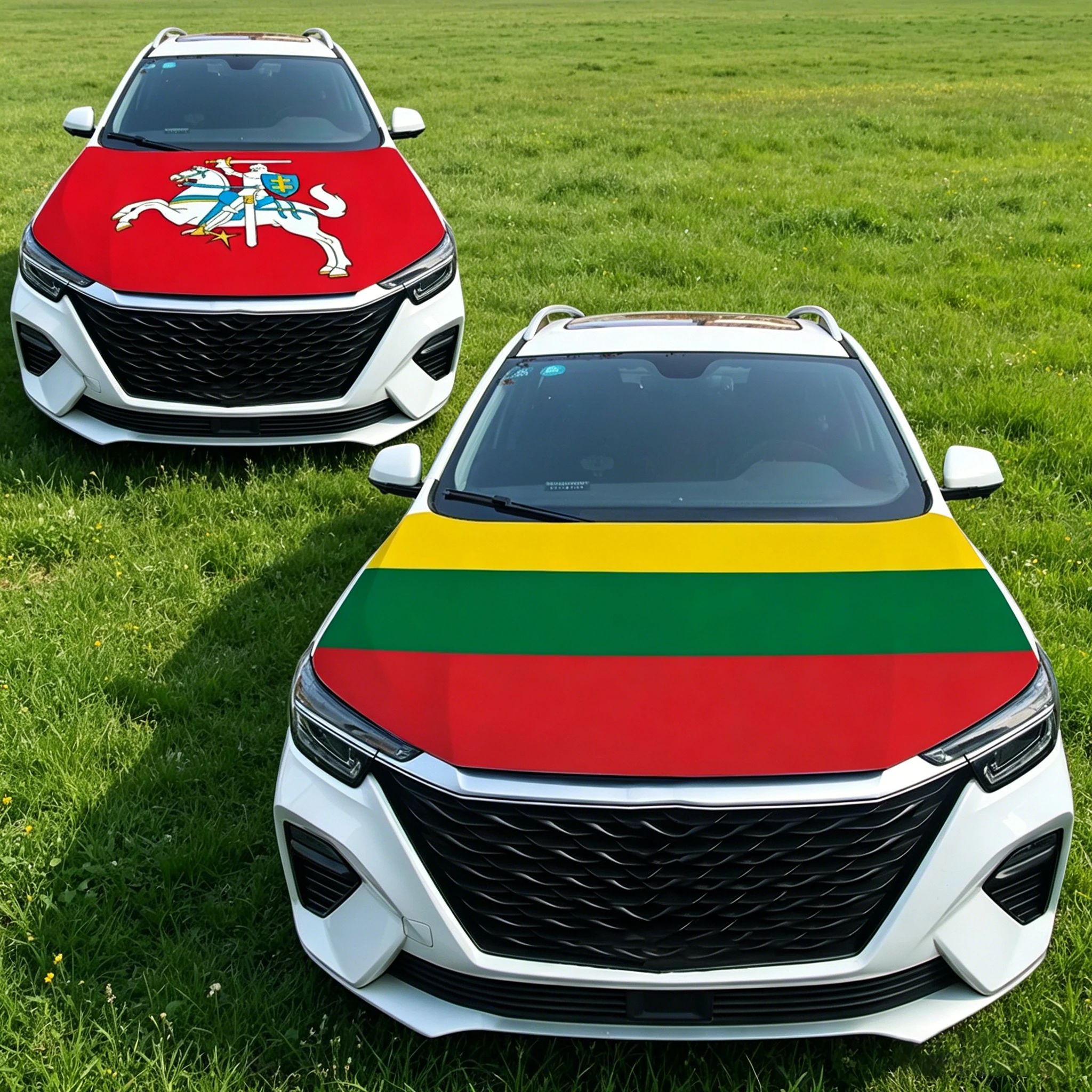 Funda para capó de coche con la bandera nacional de Lituania, funda para capó de coche con bandera nacional para decoración de vehículos