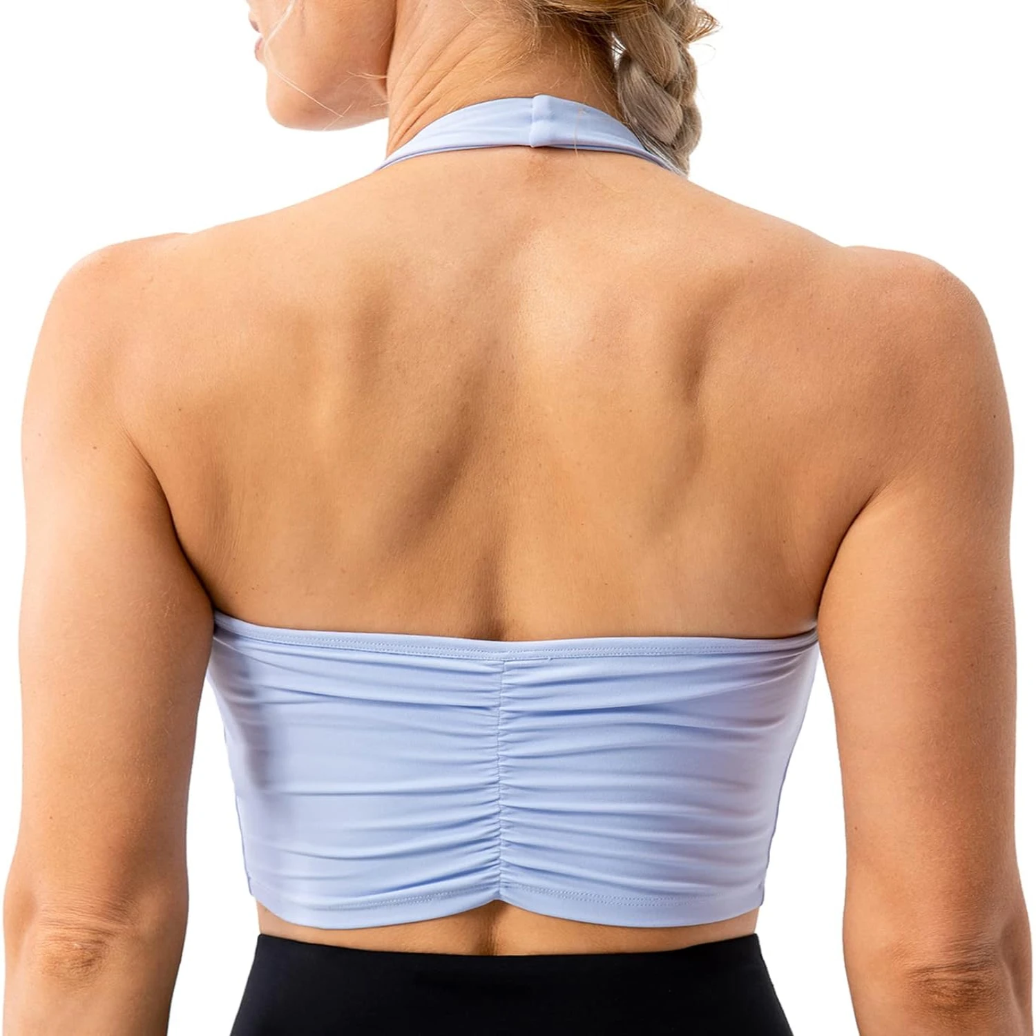 Enhance Your Yoga Practice with Lavento's Exquisitely Cushioned High-Neck Longline Halter Sports Bra - Experience Unrivalled Sup