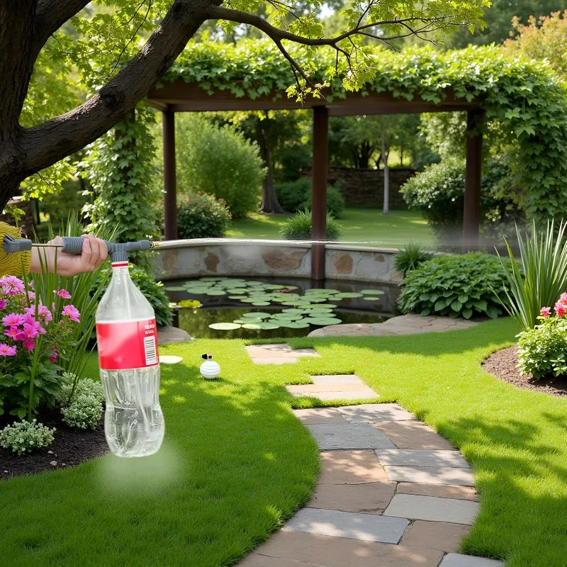 فوهة رذاذ الزجاجة العالمية، بخاخ متعدد الوظائف للتطهير، العناية بالنباتات، غسيل السيارات، الحديقة، استخدام أداة الحديقة الأساسية #3