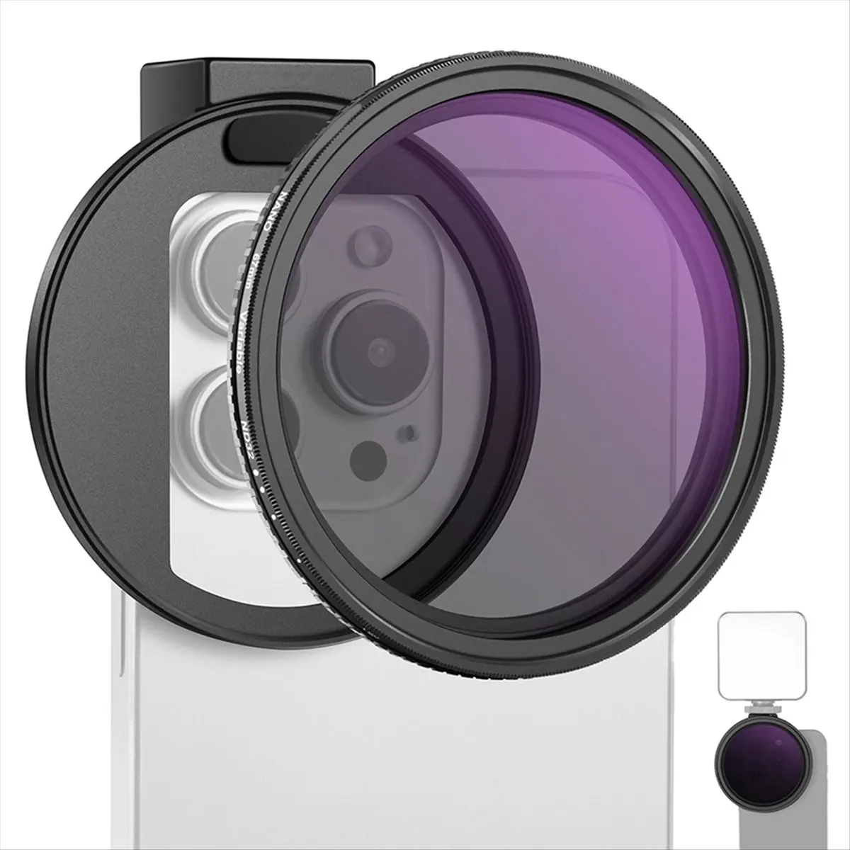 A99X Clip on 67mm ND2-32 Magnetic Phone Lens Filter Kit Phone Clip with Magnetic Adapter Ring for Phone