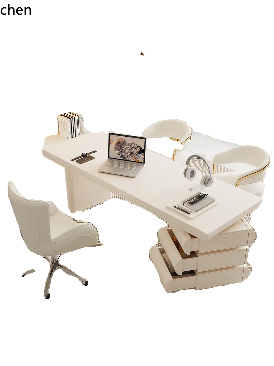 ZMLpaint desk light luxury simple office desk chair consulting chair writing desk