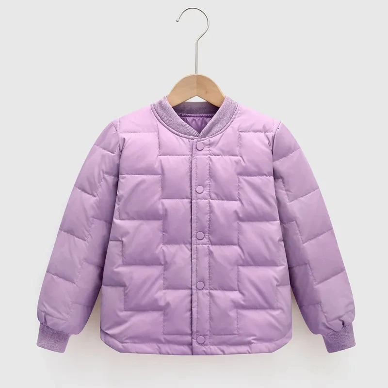 Children's Down Jacket Inner Liner Boys Girls Down Jacket Autumn Winter Thickened Warm Baby Baseball Uniform Student Coat