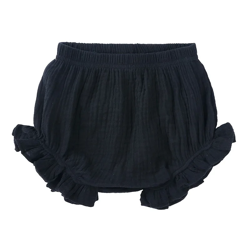 Newborn Infant Solid Ruffle Bloomers Pleated Cotton Muslin Baby Shorts Kids Casual PP Pants Summer Baby Girl Underwear 0-24M - view 3