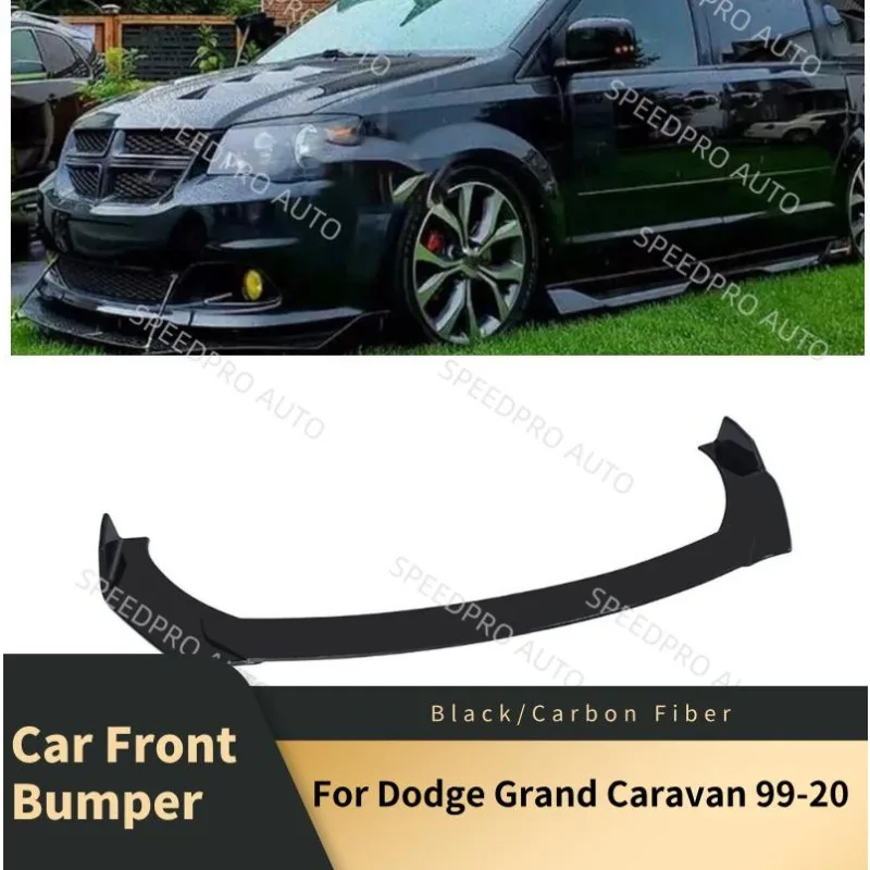 

Front Bumper Lip Splitter Spoiler For D0dge Grand Caravan 1999-2020 Car Diffuser Lower Bumper Body Trim Scratch Protector Black