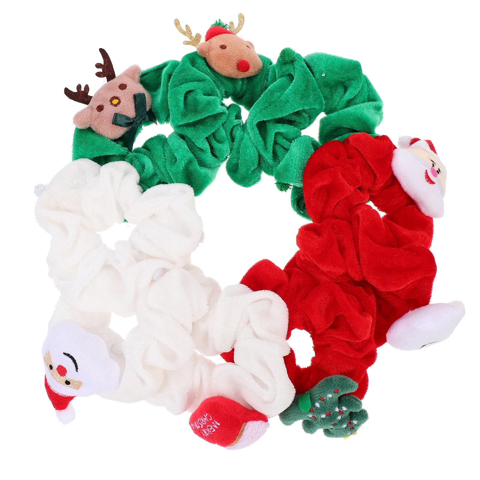 

9pcs Christmas Scrunchies Hair Ties Elastic Soft Velvet Ponytail Holders Festive Holiday Dance School Accessories Gift