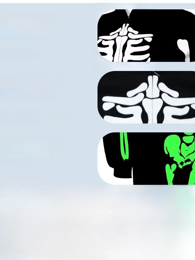 

Светящийся комбинезон-костюм «Череп» для косплея, светящийся цельный костюм-скелет, наряд для вечеринки на Хэллоуин, женский традиционный этнический костюм для выступлений