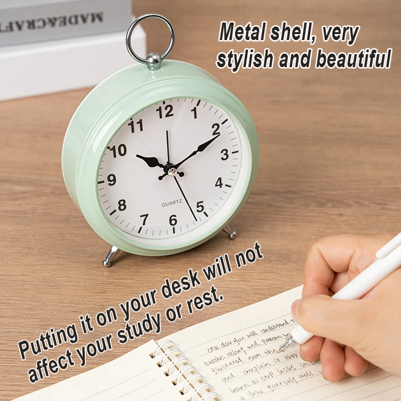 Metal Alarm Clock Bedroom Bedside Table Clock European Style Table Clock Quiet Time Can Be Placed In The Office Very Beautiful