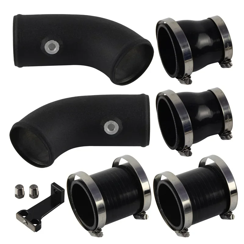 Cooling Intake Charge Pipe Hose Kit  For BMW M5/M6 F10 F06 F12 F13 S63 Engine M Power V8 4.4L Turbocharged 2013-2018 Black